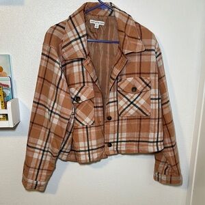 Tan Plaid Women's Jacket
